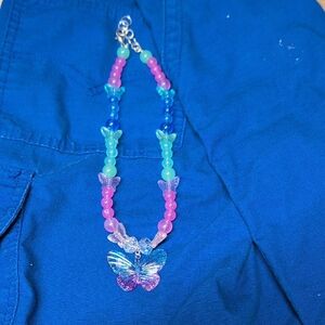 Colorful Butterfly Beaded Necklace Glows In Dark